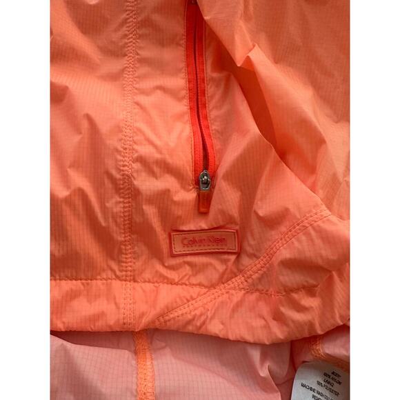 Calvin Klein Performance Women’s Hooded Vest Medium Orange Nylon Vintage - Picture 5 of 5